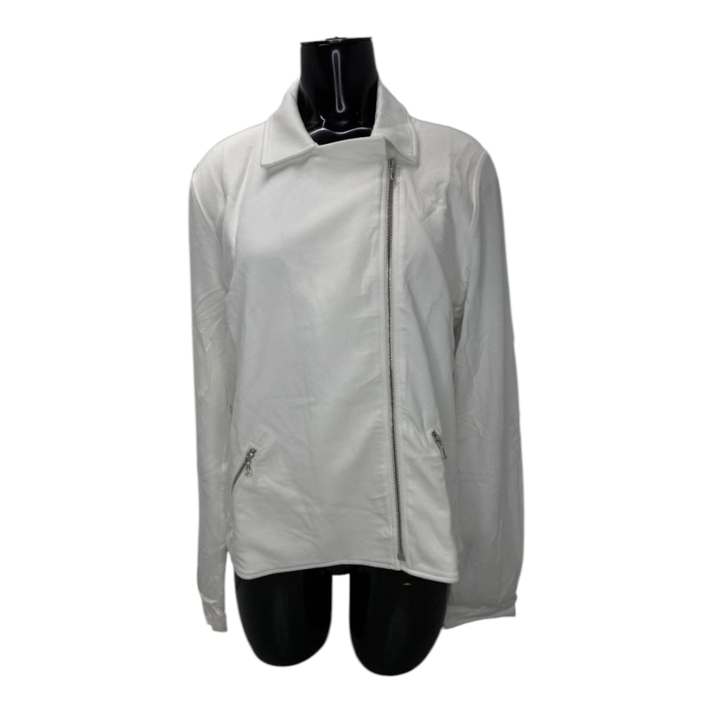 Majestic Filatures Womens Jacket White Size XL EU 4 French Terry Moto Full Zip - Picture 6 of 15